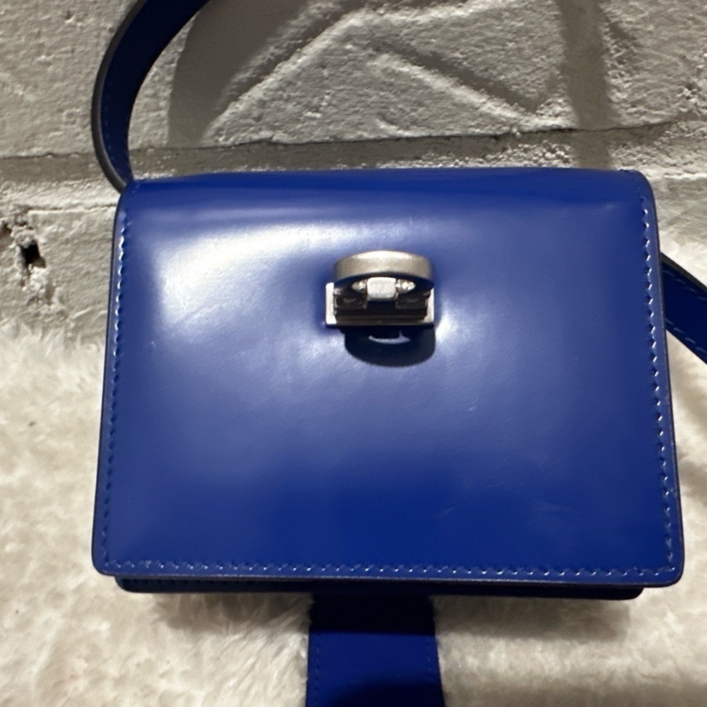 Ferragamo Twins Gancio Lock Crossbody Bag Blue - Picture 3 of 6